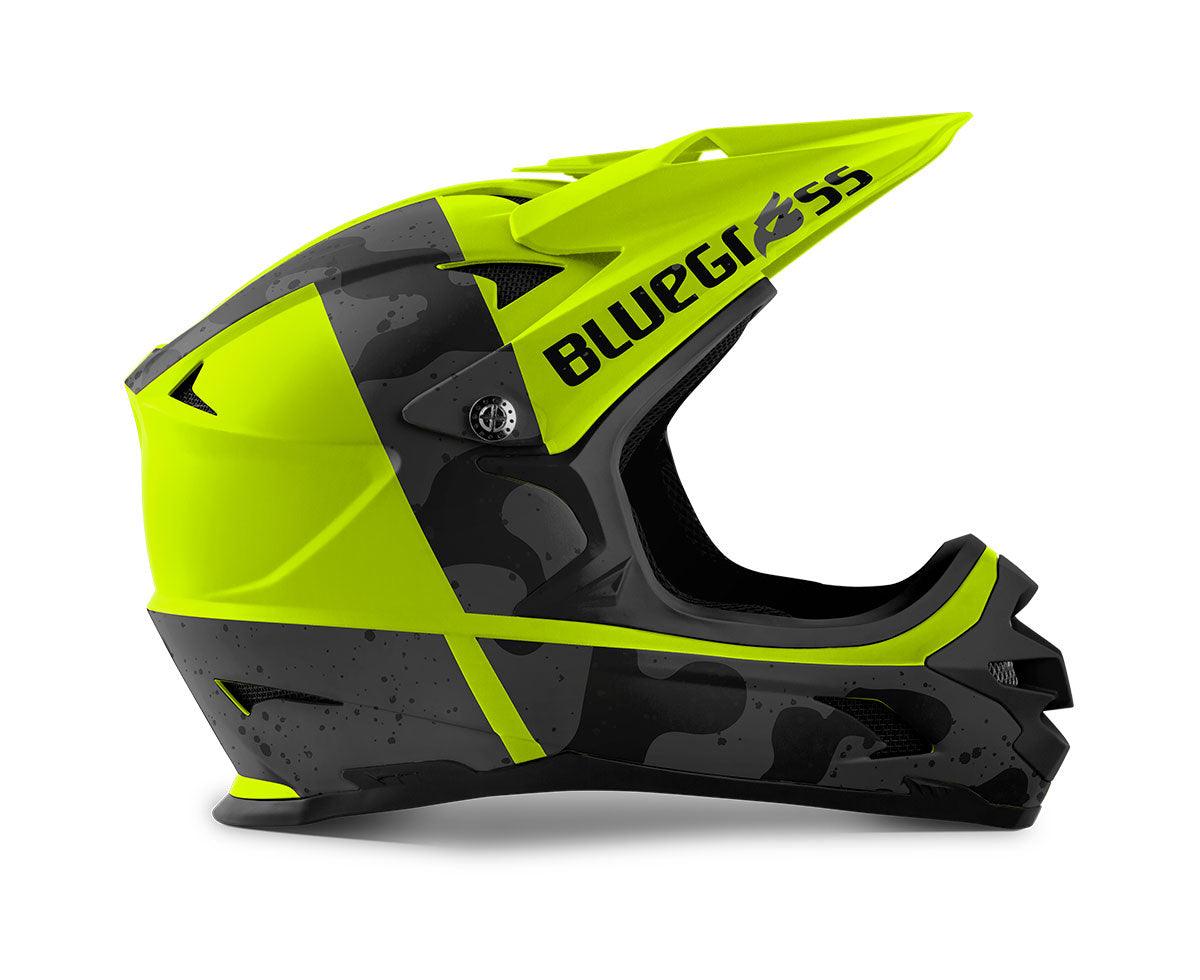 Bluegrass Intox MTB Cycling Helmet (Fluo Yellow/Black Camo/Matt) | Cycling Gears Hub
