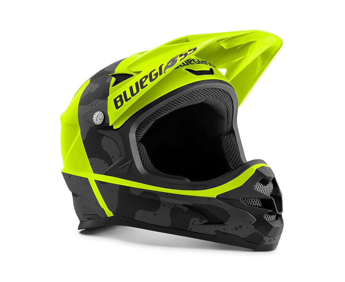 Bluegrass Intox MTB Cycling Helmet (Fluo Yellow/Black Camo/Matt) | Cycling Gears Hub