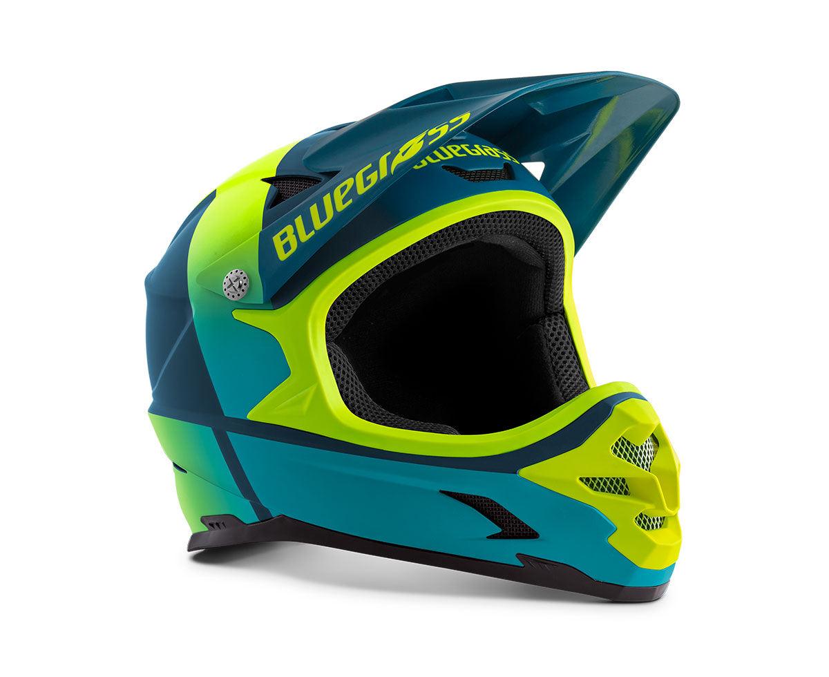 Bluegrass Intox MTB Cycling Helmet (Petrol Blue/Fluo Yellow/Matt) | Cycling Gears Hub