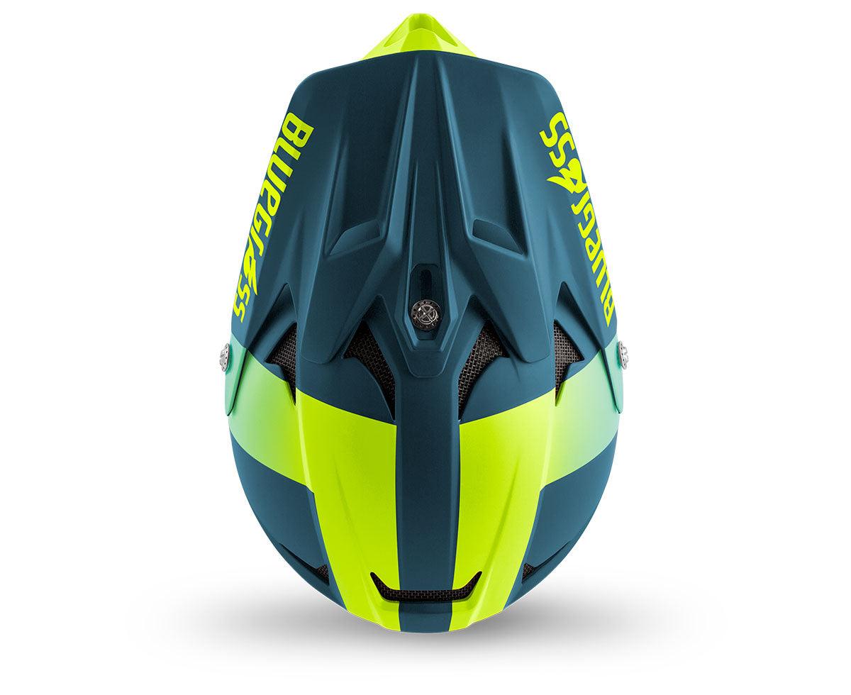 Bluegrass Intox MTB Cycling Helmet (Petrol Blue/Fluo Yellow/Matt) | Cycling Gears Hub
