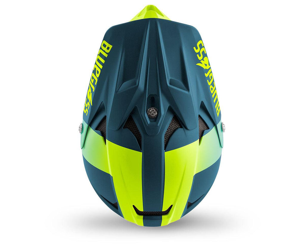 Bluegrass Intox MTB Cycling Helmet (Petrol Blue/Fluo Yellow/Matt) | Cycling Gears Hub - Cycling Gears Hub