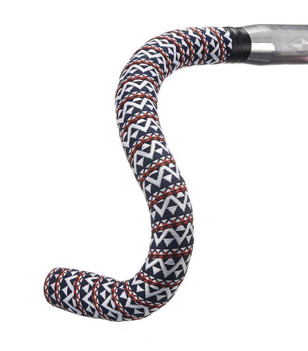 BTP Woven Bartape (White/Blue.Red) | Cycling Gears Hub - Cycling Gears Hub