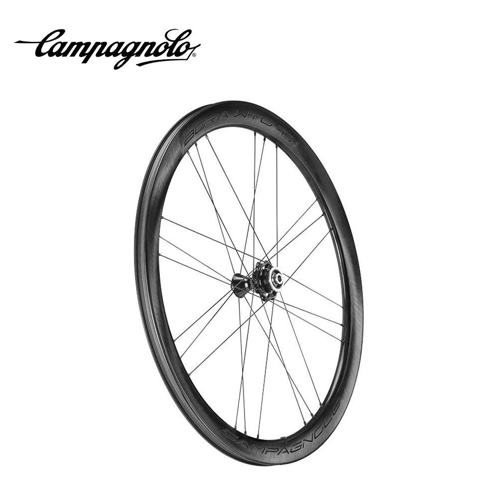 Campagnolo Bora WTO 45 Disc Brake Carbon Wheelset – 2 - Way Fit, Ceramic USB Bearings, Tubeless & Clincher Ready - Cycling Gears Hub