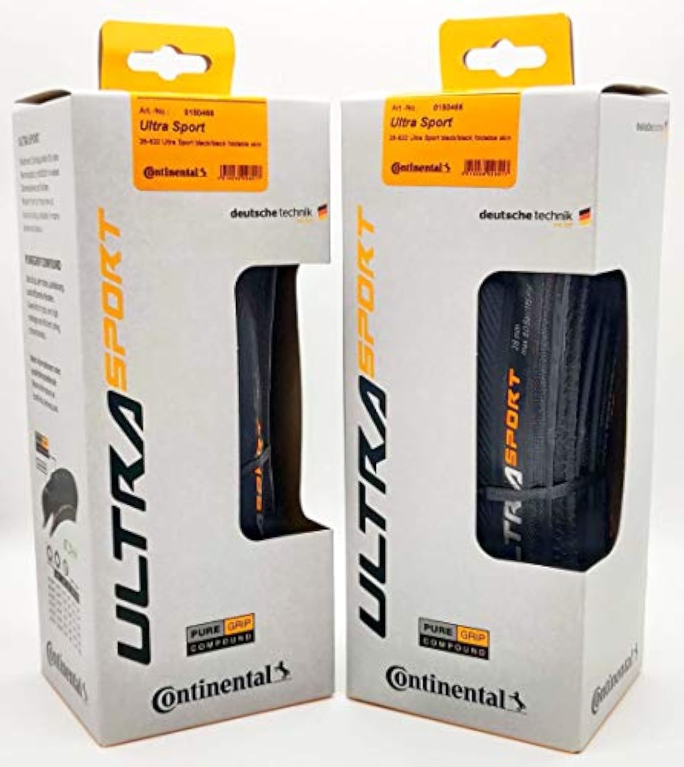 Continental Ultra Sport III 700c Wired Tire – Black | PureGrip Compound, 180 TPI, Road Bike Clincher - Cycling Gears Hub