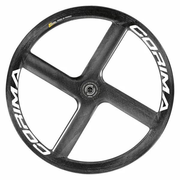 Corima 4 - Spoke Carbon Tubular Front Track Wheel – 700c, White Decal - Cycling Gears Hub