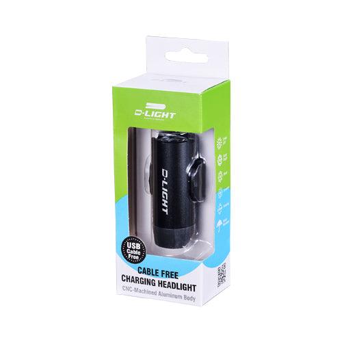D - Light CG - 123P Rechargeable Front Light (Black) | Cycling Gears Hub - Cycling Gears Hub