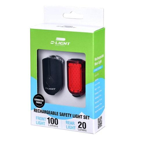 D-Light CG-217PR Combo Light Set (Black) | Cycling Gears Hub