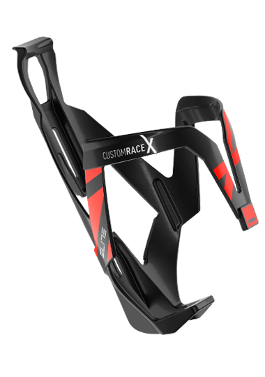 Elite Custom Race X Bottle Cage (Black Glossy/Red Graphic) | Cycling Gears Hub - Cycling Gears Hub