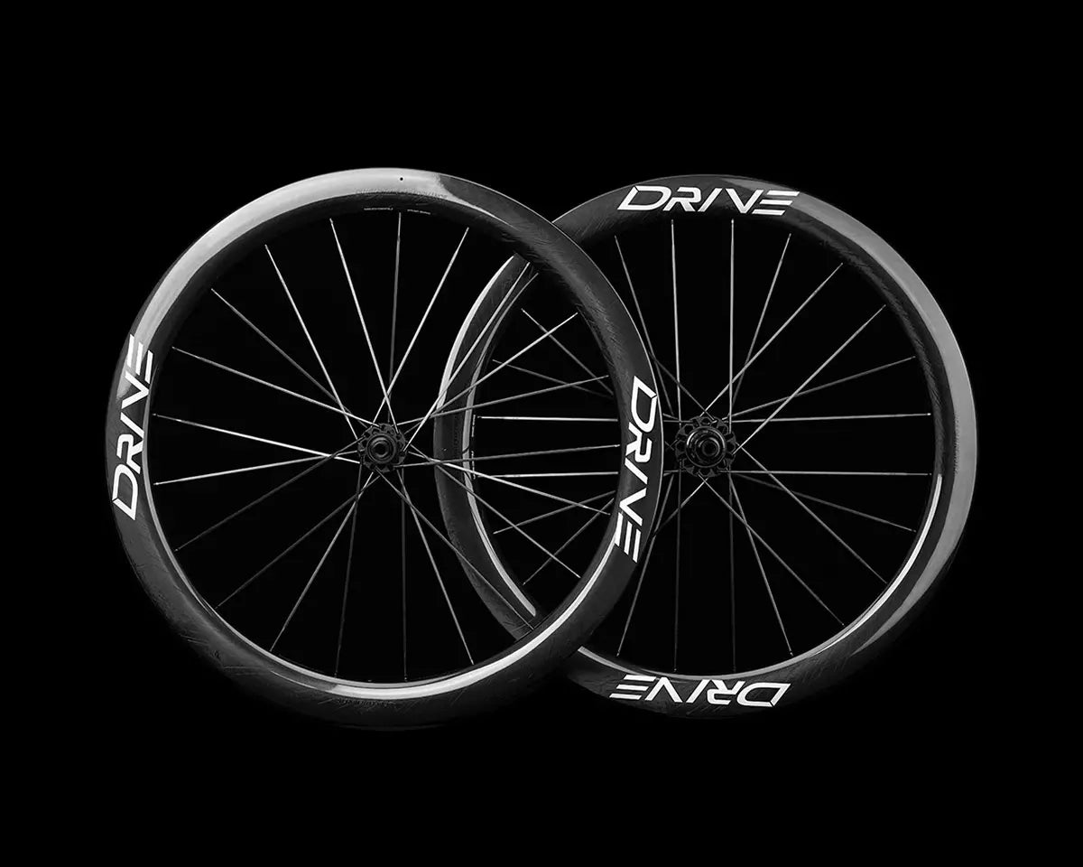 Elite Wheels Drive 50D Carbon Tubeless Ready Disc Brake Wheels - Shimano/SRAM (Gloss Marbel Black) | Cycling Gears Hub - Cycling Gears Hub