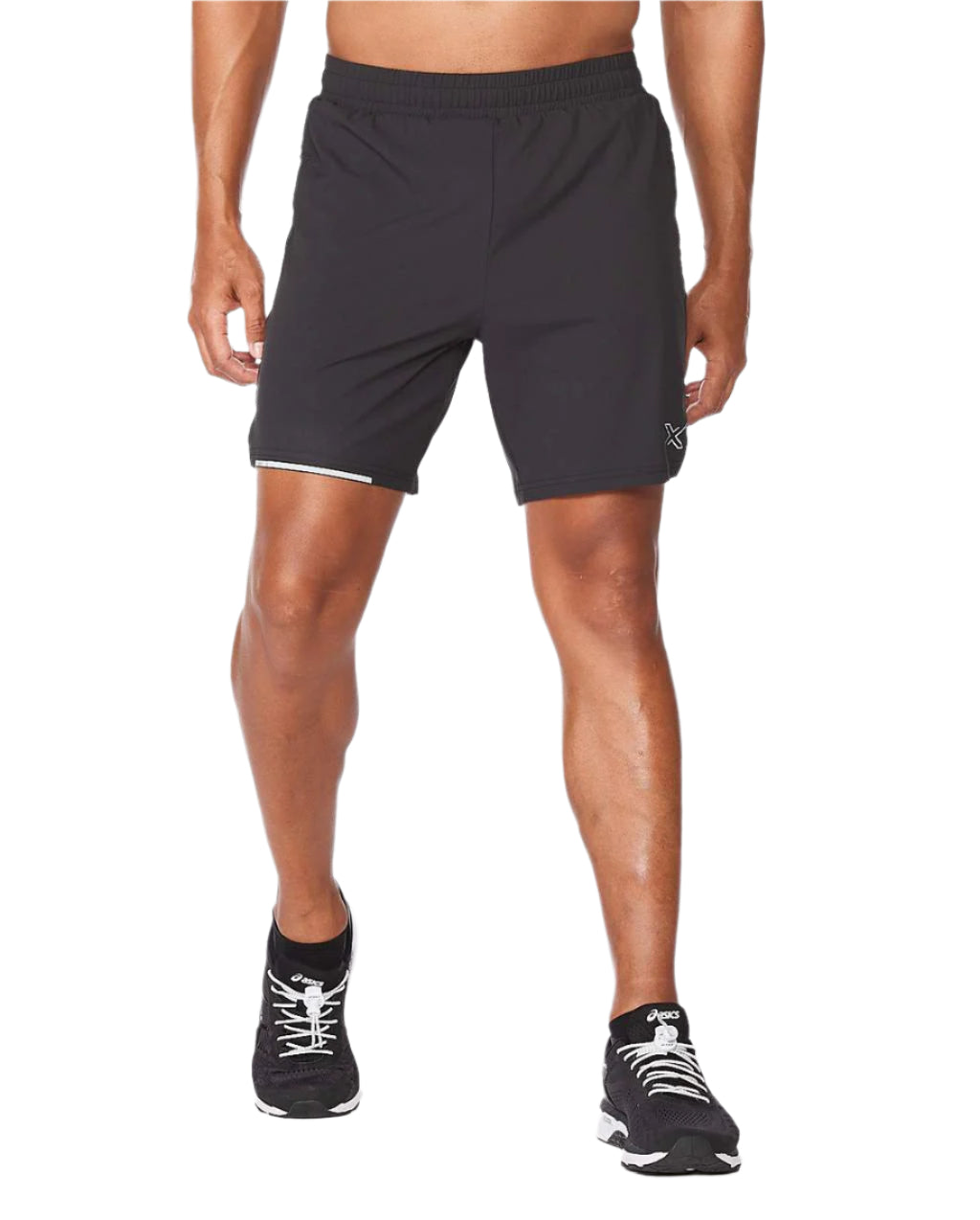 2XU MR6531B Aero 7 Inch Men's Running Shorts (Black/Silver) | Cycling Gears Hub