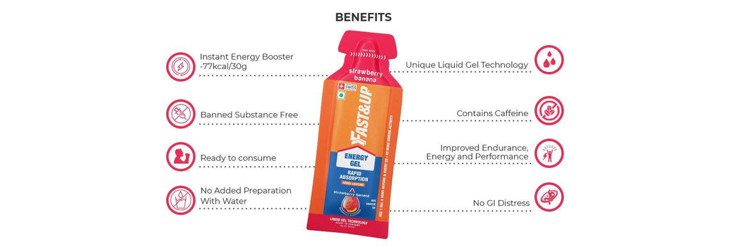 Fast&Up Energy Gel (Strawberry Banana) | Cycling Gears Hub - Cycling Gears Hub