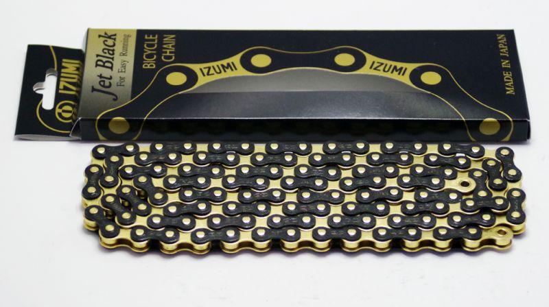 Izumi Jet Black 1 Speed Chain (Black/Gold) | Cycling Gears Hub - Cycling Gears Hub