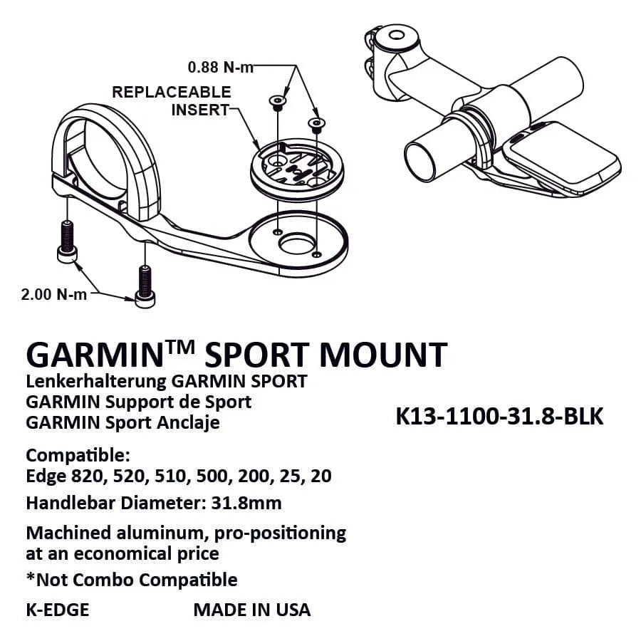 K - Edge Garmin Sport Mount | Cycling Gears Hub - Cycling Gears Hub