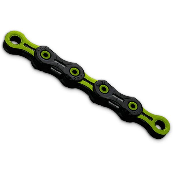 KMC DLC 11 Speed Chain (Black/Green) | Cycling Gears Hub - Cycling Gears Hub