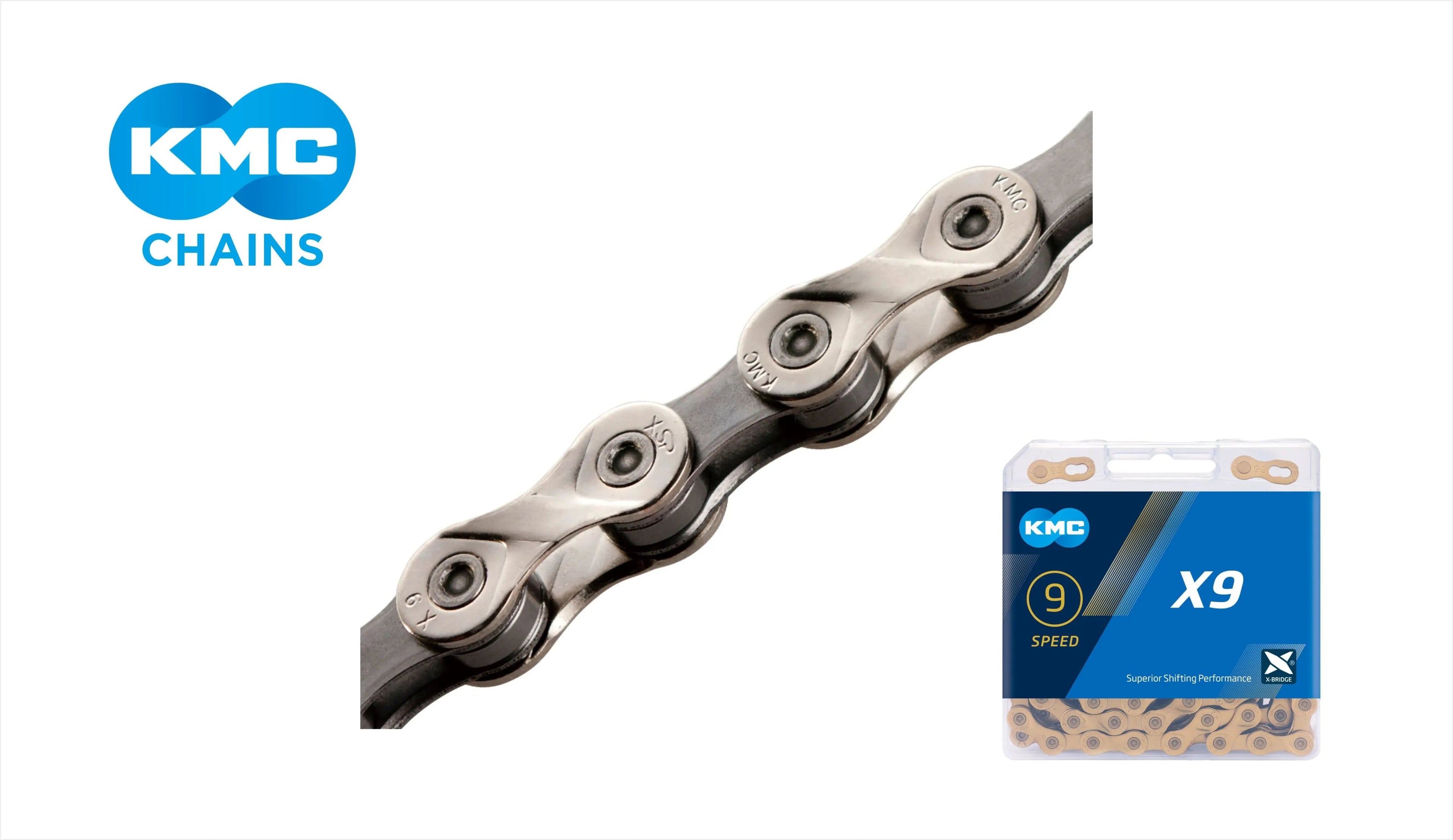 KMC X9 Speed Chain (Silver/Grey) | Cycling Gears Hub - Cycling Gears Hub
