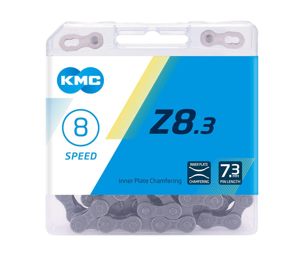 KMC Z8.3 8 Speed Chain (Grey) | Cycling Gears Hub - Cycling Gears Hub