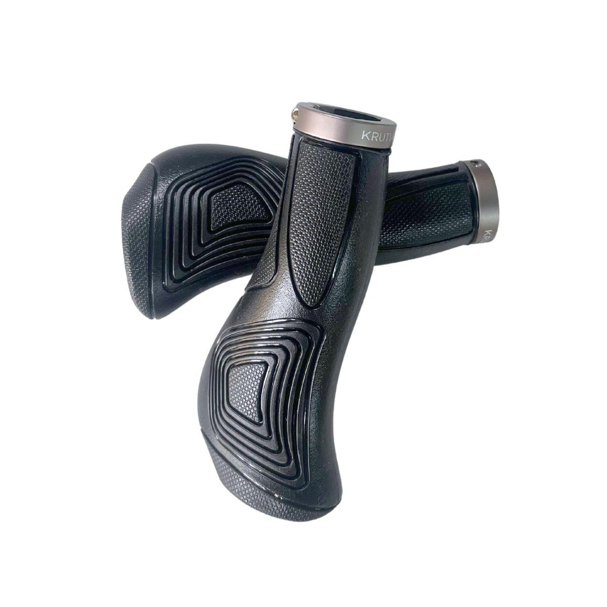 Krutials KRHG - 04 Kushy Handelbar Grips (Black /Metal Grey) | Cycling Gears Hub - Cycling Gears Hub