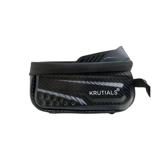 Krutials Top Tube Bag with Mobile Holder (Carbon Black) | Cycling Gears Hub - Cycling Gears Hub