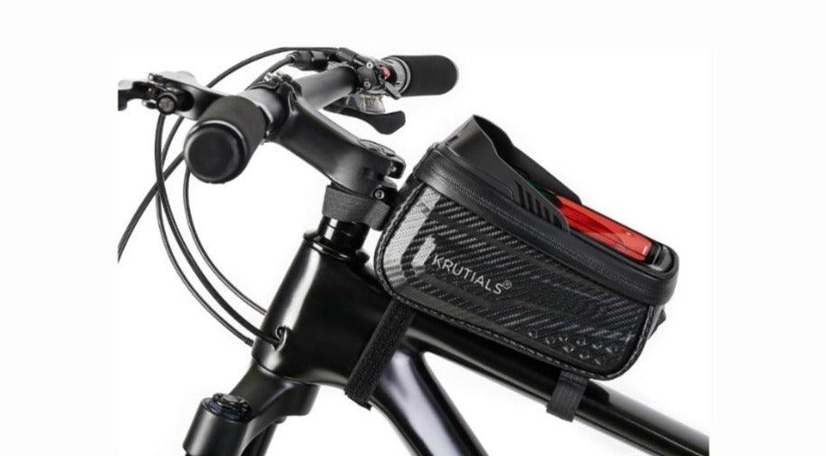 Krutials Top Tube Bag with Mobile Holder (Carbon Black) | Cycling Gears Hub - Cycling Gears Hub