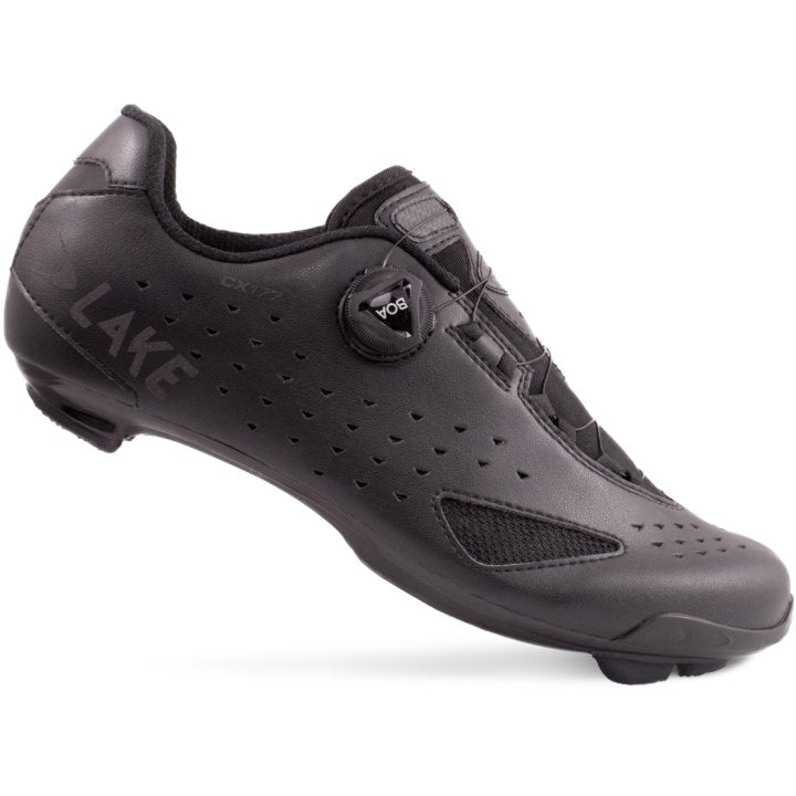 Lake CX177-X Wide Cycling Shoe (Black/Black Reflective) | Cycling Gears Hub