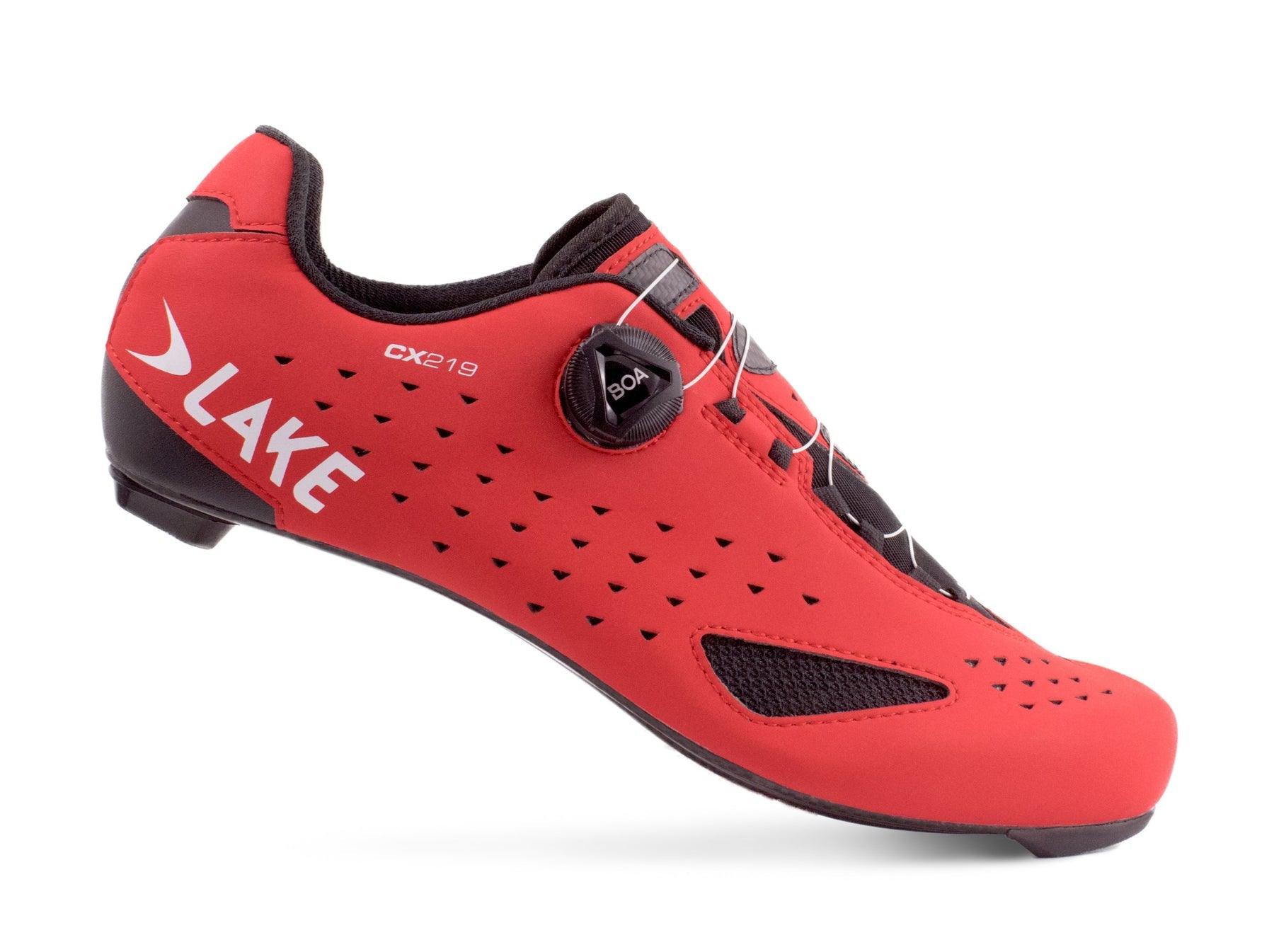 Lake CX219 Road Cycling Shoes (Red/White) | Cycling Gears Hub