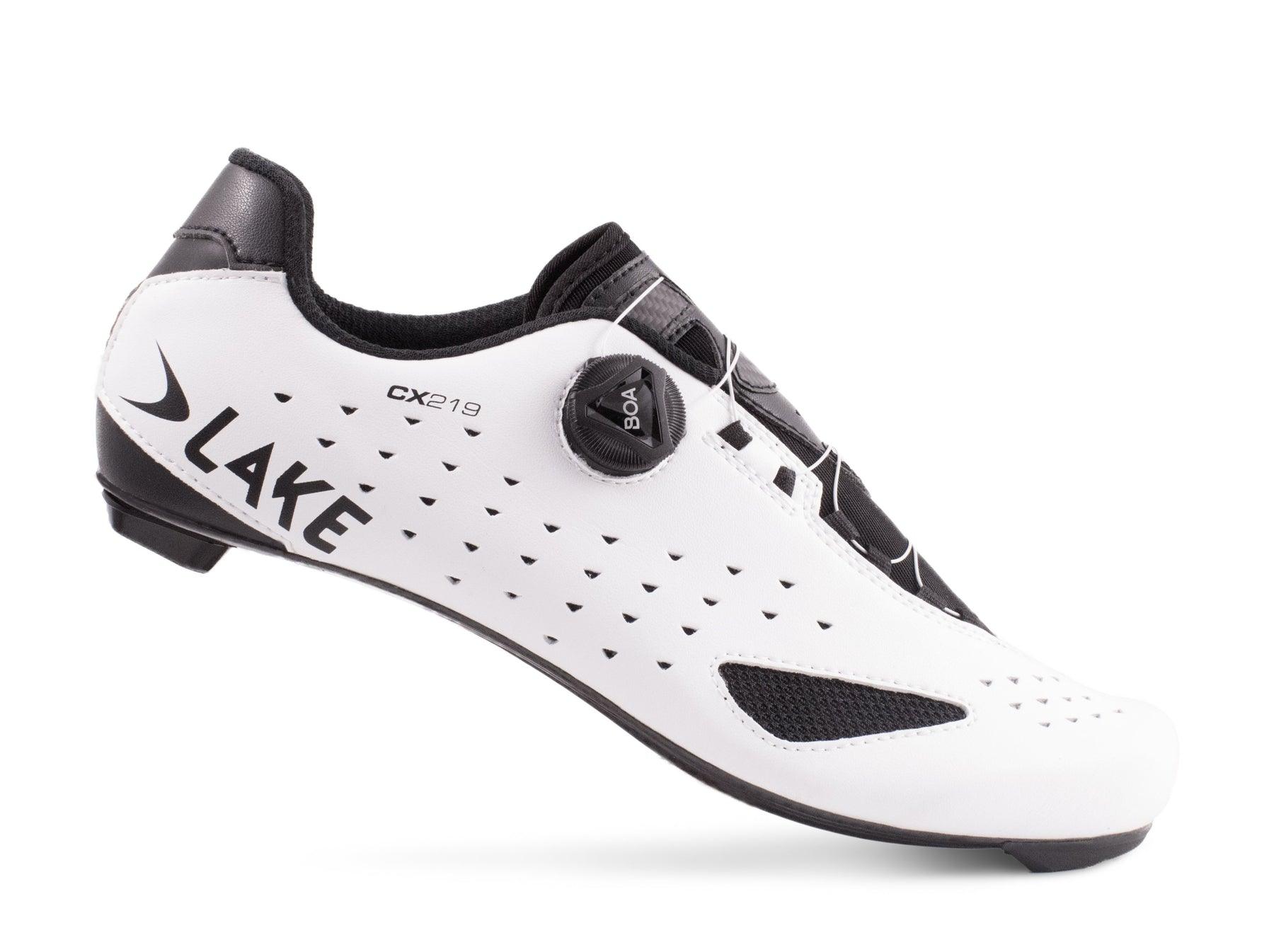 Lake CX219 Wide Road Cycling Shoes (White/Black) | Cycling Gears Hub
