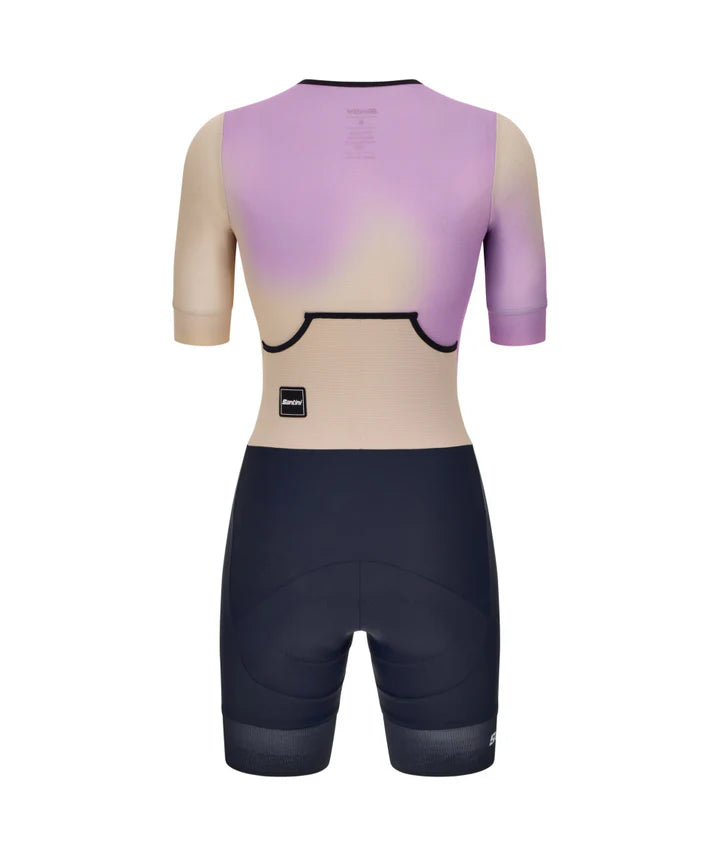 SANTINI WMN LEAF TRISUIT (SH.SL)-LILAC FS-L