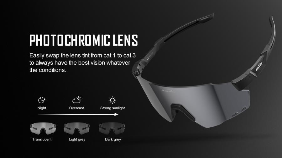 Magicshine Windbreaker Polarized Sport Sunglasses (Black) | Cycling Gears Hub