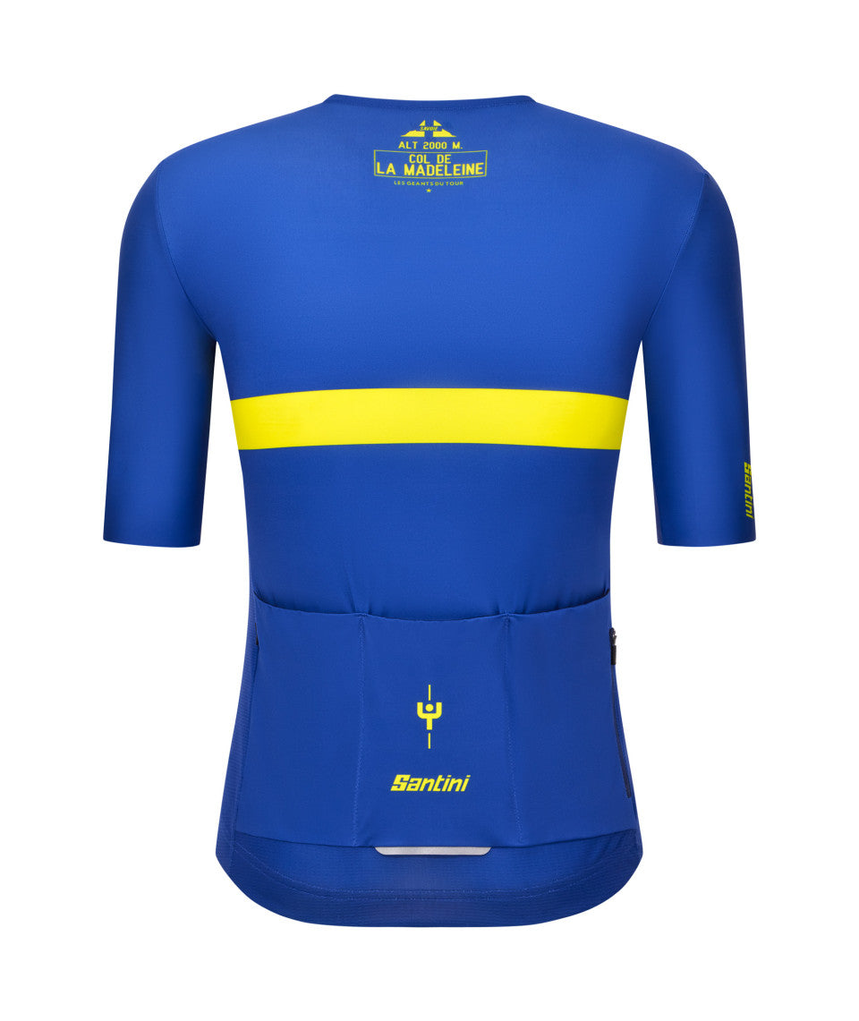 Santini Maillot Jaune Col De La Madeleine Unisex Cycling Jersey (Print) | Cycling Gears Hub