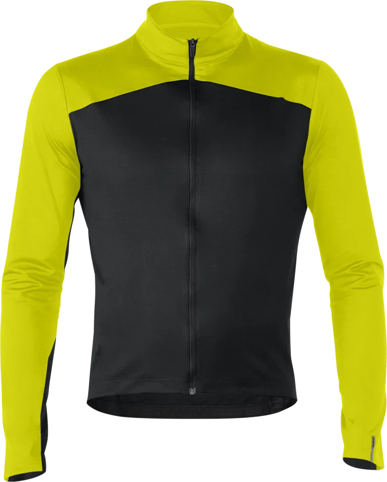 Mavic Cosmic Thermo Men's Cycling Jersey (Black/Suplhur Spring) | Cycling Gears Hub - Cycling Gears Hub