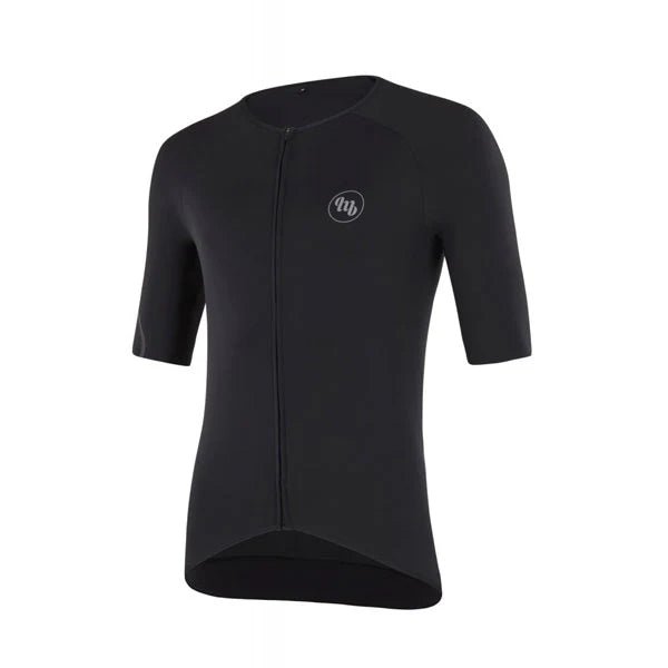 MB Wear Comfort Jersey – Black | Aerodynamic Fit, Raw - Cut Sleeves & YKK Zip (Mid - Season Cycling Gear) - Cycling Gears Hub