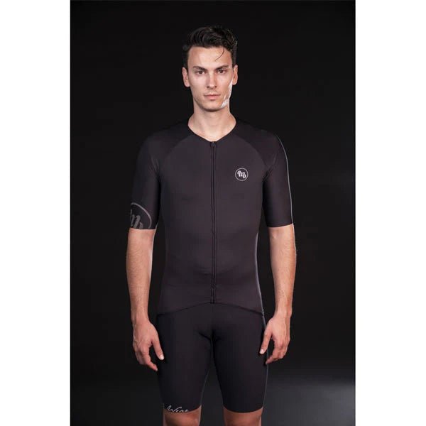 MB Wear Comfort Jersey – Black | Aerodynamic Fit, Raw - Cut Sleeves & YKK Zip (Mid - Season Cycling Gear) - Cycling Gears Hub