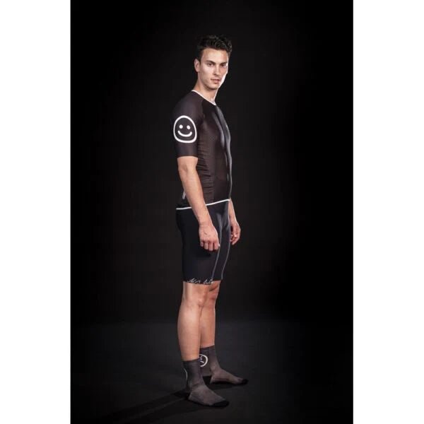 MB Wear Ultralight Smile Jersey – Black | Summer Cycling Jersey with Breathable Mesh & Race Fit - Cycling Gears Hub