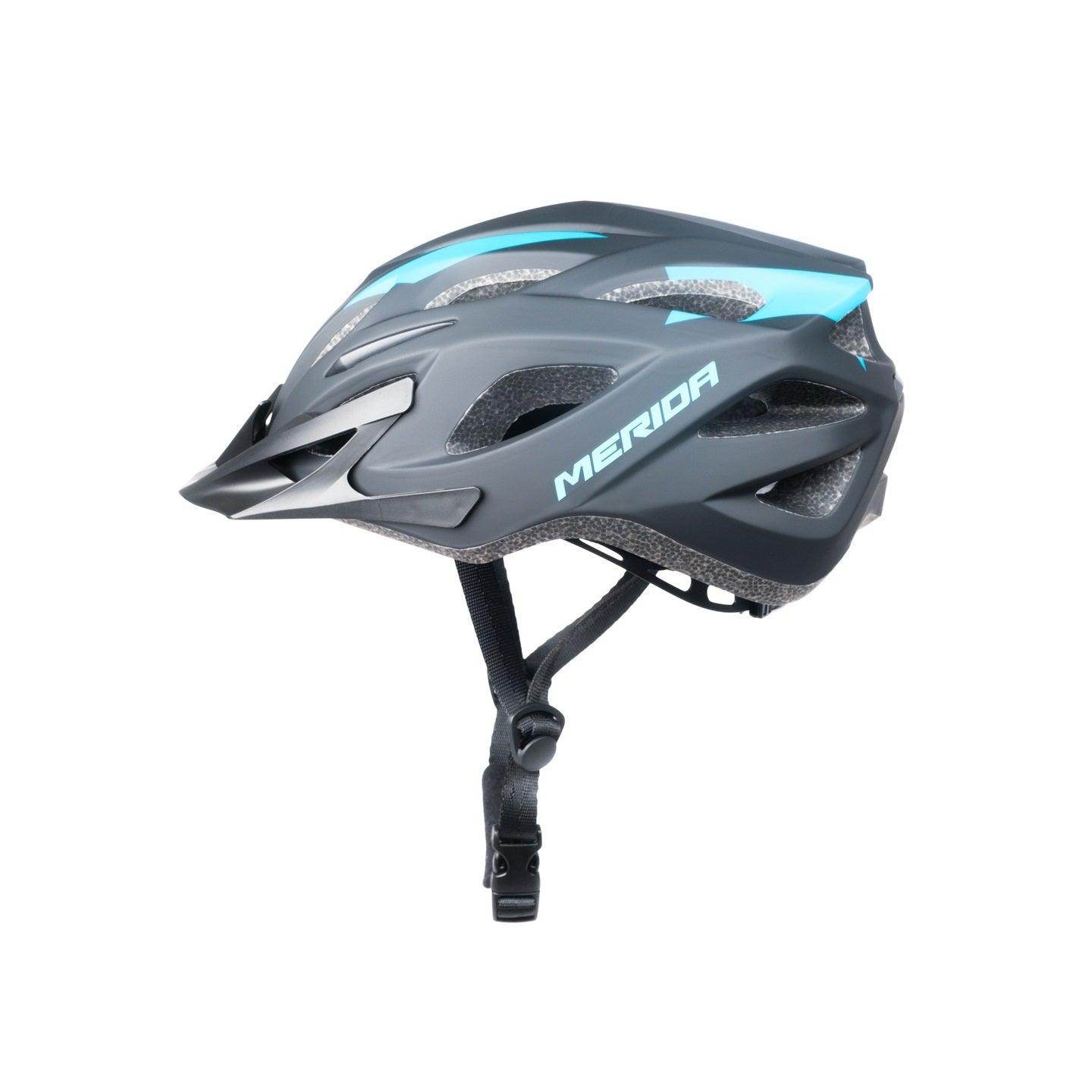 Merida Charger KJ201-A-1 MTB Cycling Helmet (Matt Black/Blue) | Cycling Gears Hub