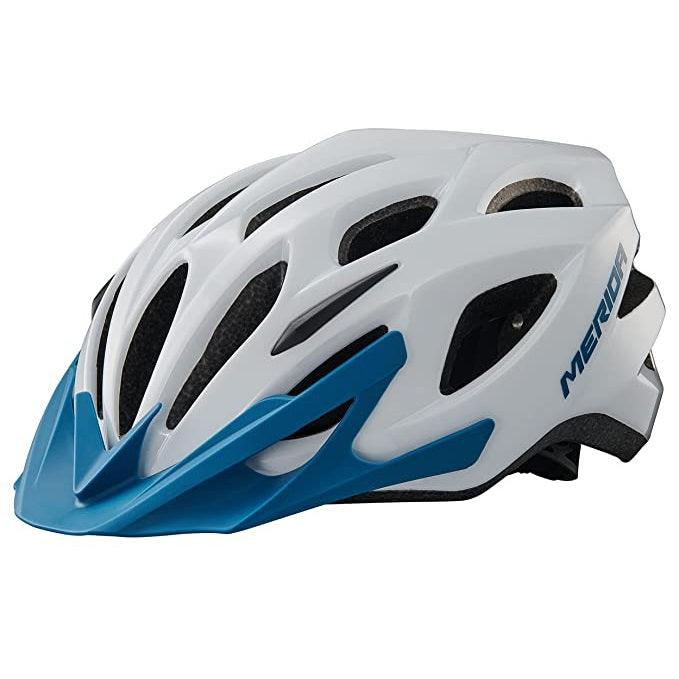 Merida Charger KJ201-A-1 MTB Cycling Helmet (Shiny White/Blue) | Cycling Gears Hub