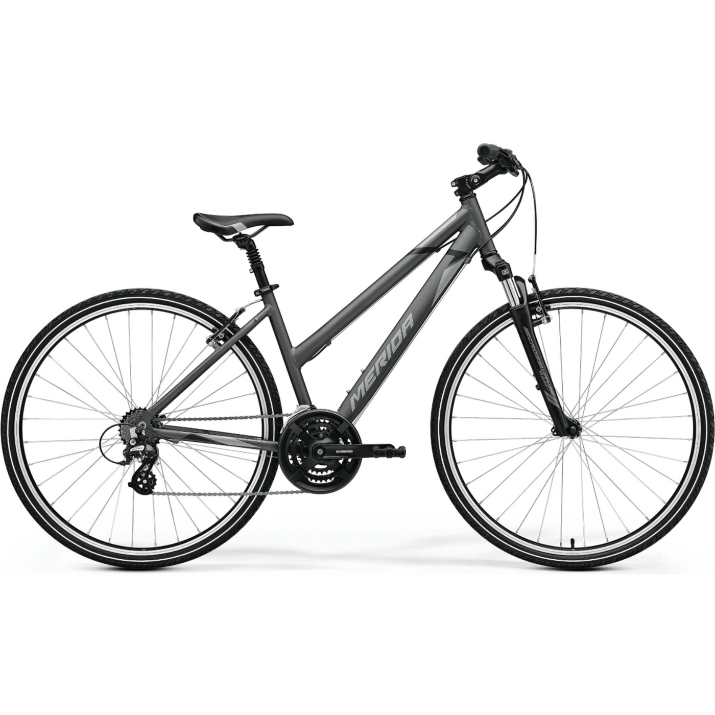 Merida Crossway 10-V Womens's Bike (Dark Silver/Grey/Black) | Cycling Gears Hub