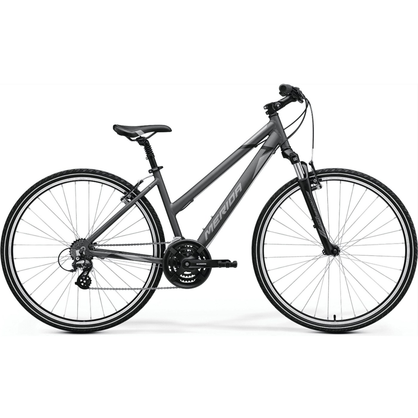 Merida Crossway 10 - V Womens's Bike (Dark Silver/Grey/Black) | Cycling Gears Hub - Cycling Gears Hub