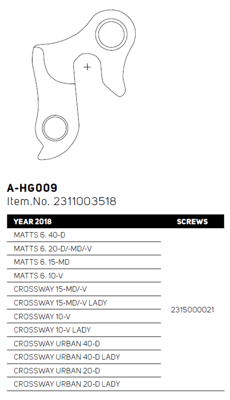 Merida DH-10 Derailleur Hanger for Crossway | Cycling Gears Hub