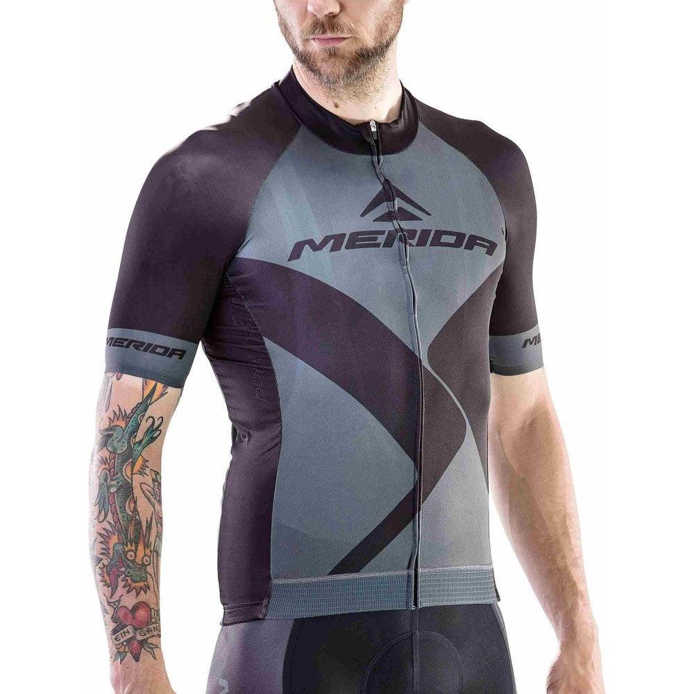 Merida SS Nizza Mens Cycling Jersey (Black/Grey) | Cycling Gears Hub