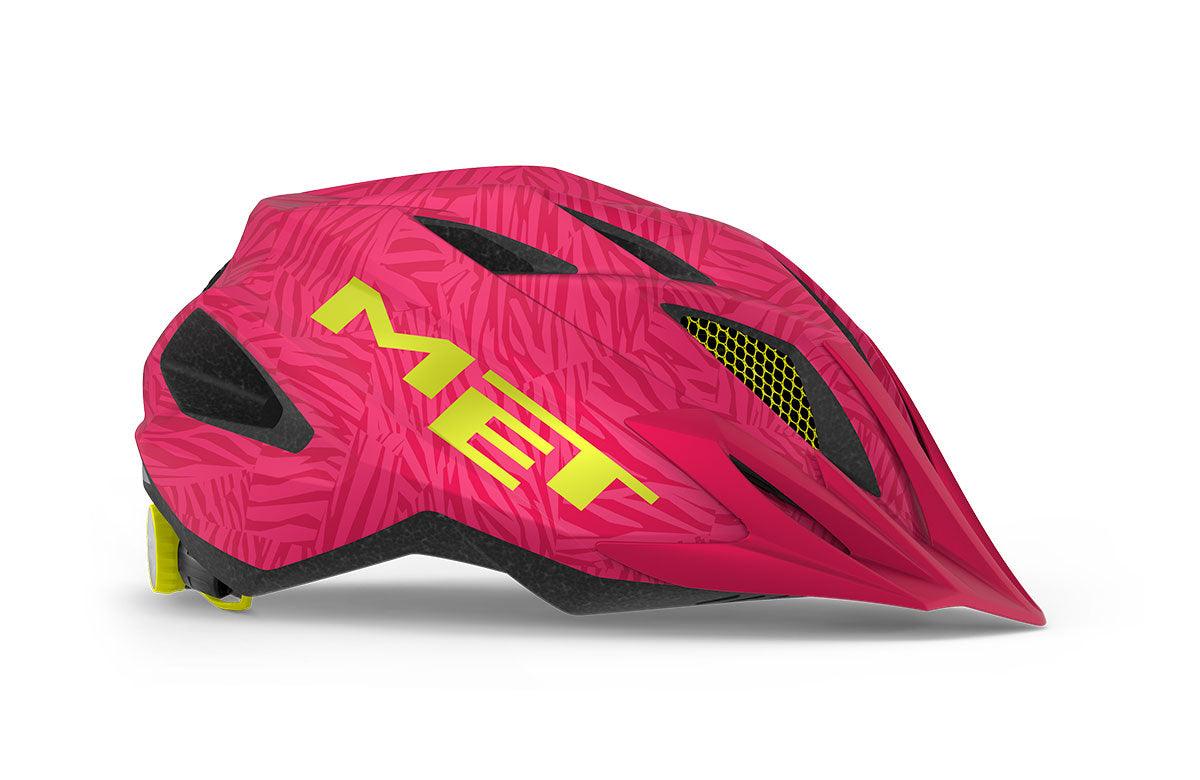MET Crackerjack Kids Cycling Helmet (Pink/Texture Green/Matt) | Cycling Gears Hub