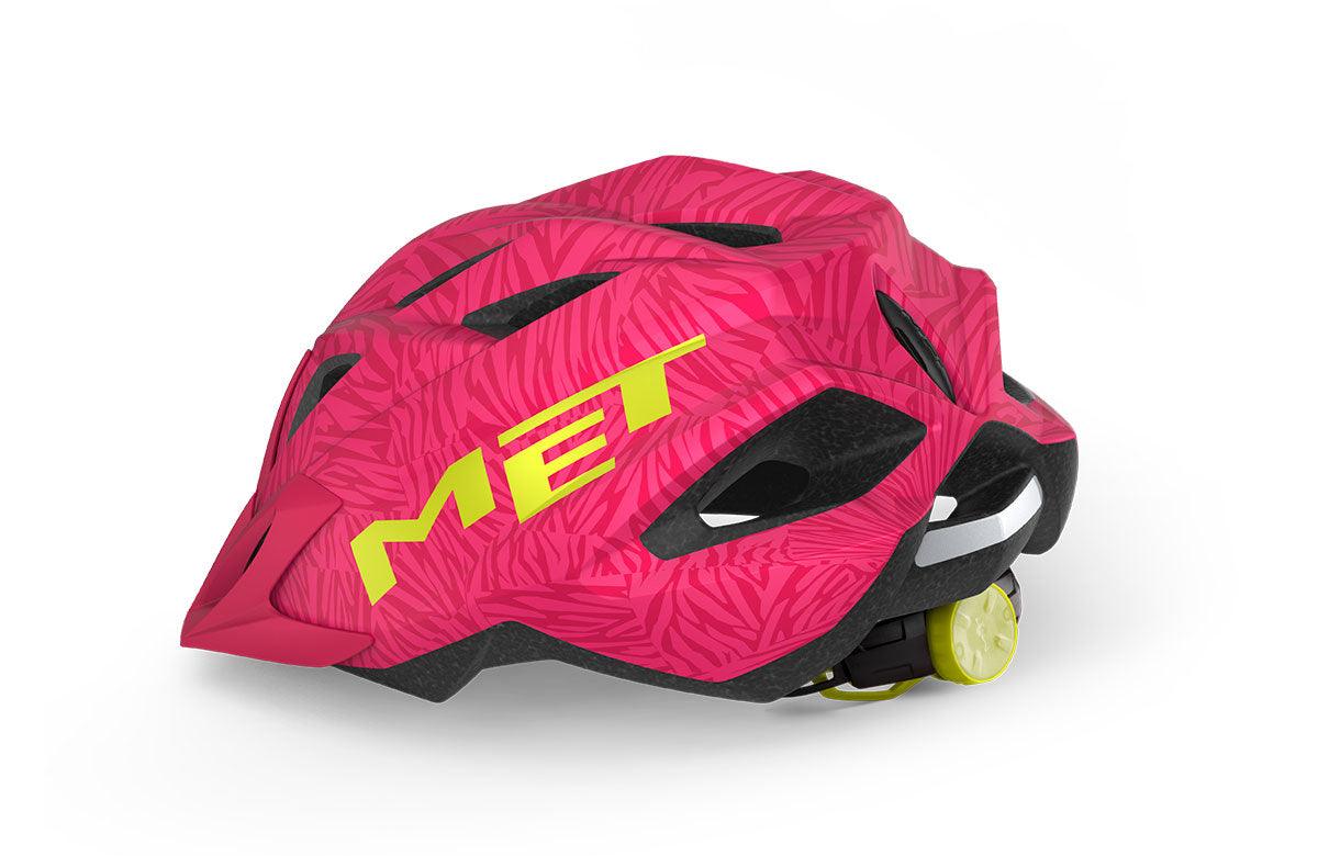 MET Crackerjack Kids Cycling Helmet (Pink/Texture Green/Matt) | Cycling Gears Hub