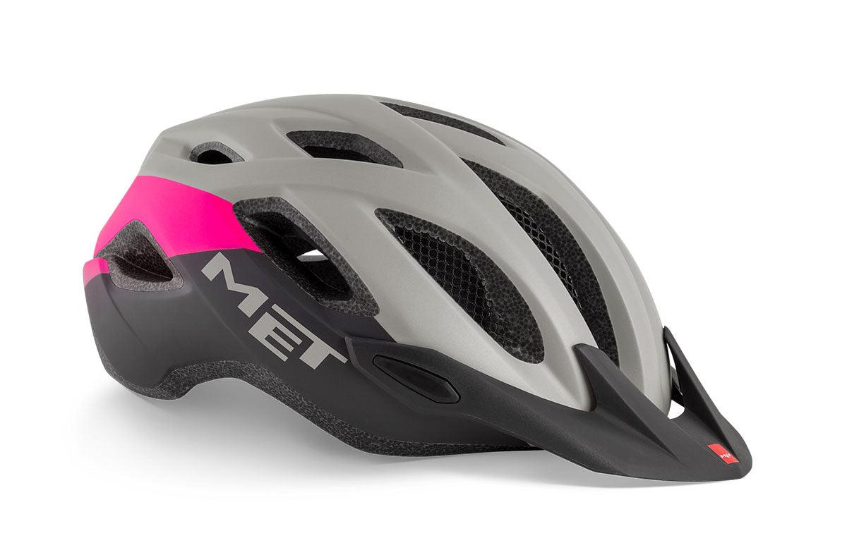 MET Crossover MTB Helmet (Gray/Pink/Matt) | Cycling Gears Hub