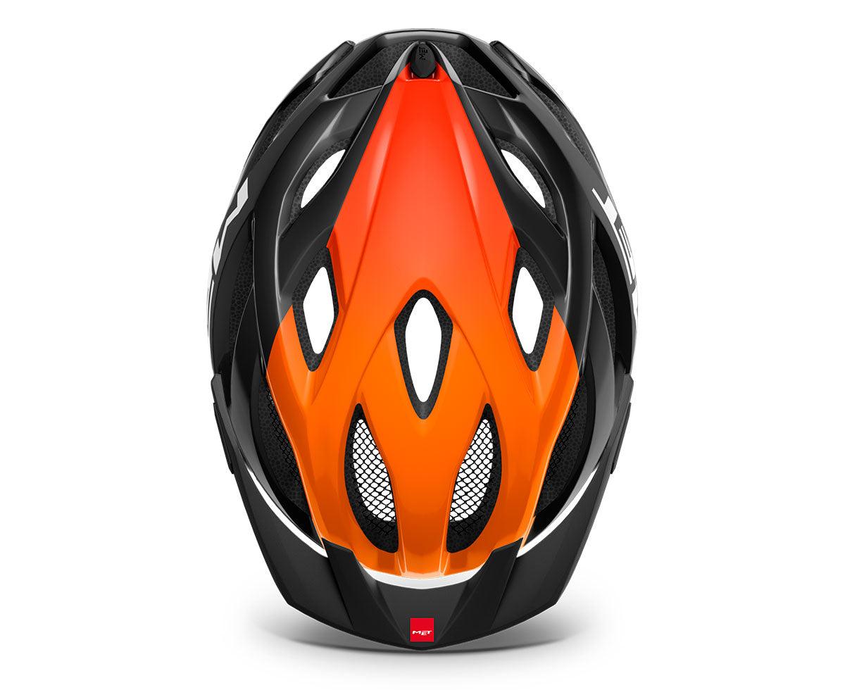 MET Crossover MTB Helmet (Black/Orange/Glossy) | Cycling Gears Hub - Cycling Gears Hub