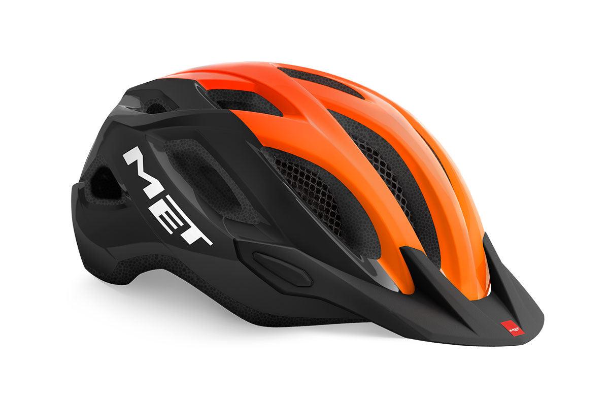 MET Crossover MTB Helmet (Black/Orange/Glossy) | Cycling Gears Hub - Cycling Gears Hub