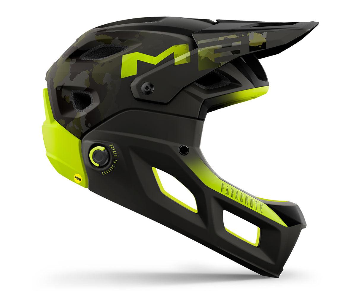 MET Parachute MCR MTB MIPS Cycling Helmet (Camo Lime Green Matt Glossy) | Cycling Gears Hub