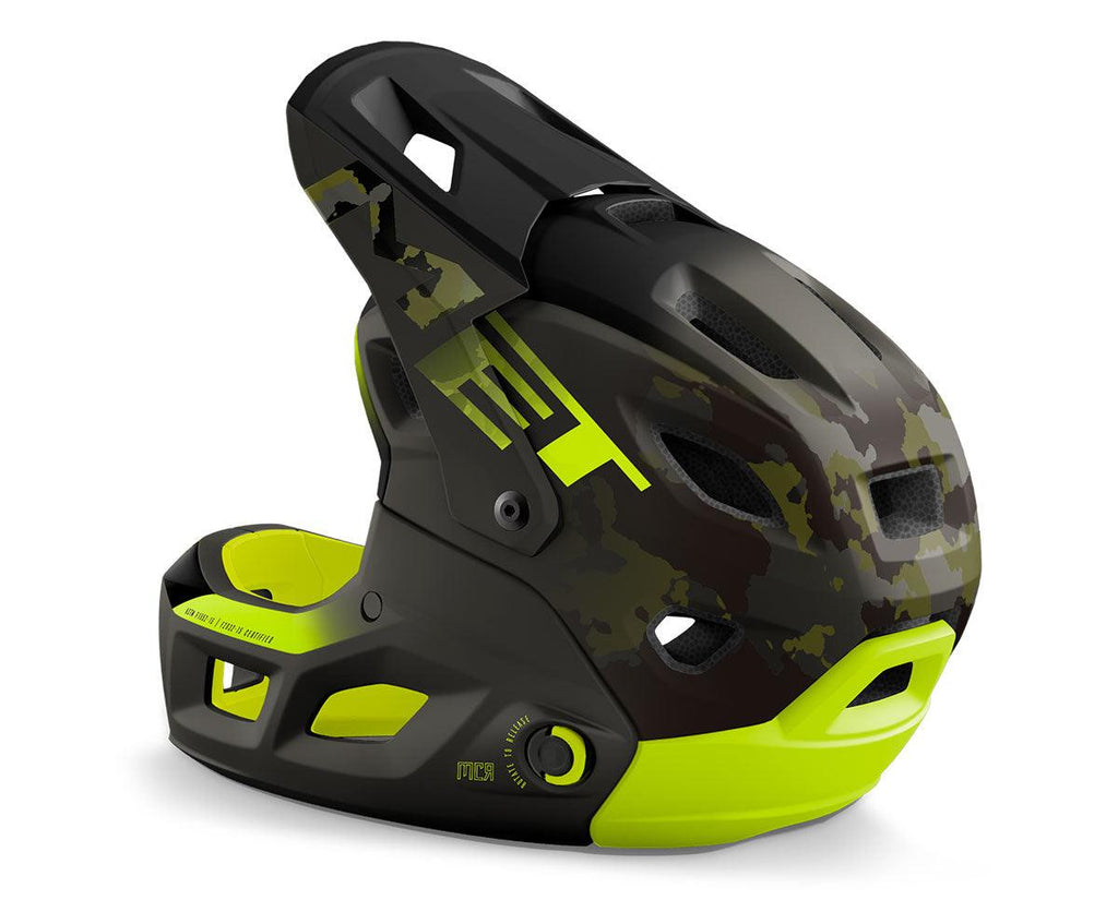 MET Parachute MCR MTB MIPS Cycling Helmet (Camo Lime Green Matt Glossy) | Cycling Gears Hub