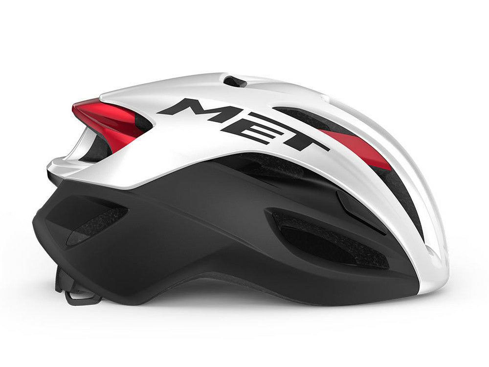 MET Rivale MIPS Road Cycling Helmet (White/Black/Red Metallic/Matt Glossy) | Cycling Gears Hub