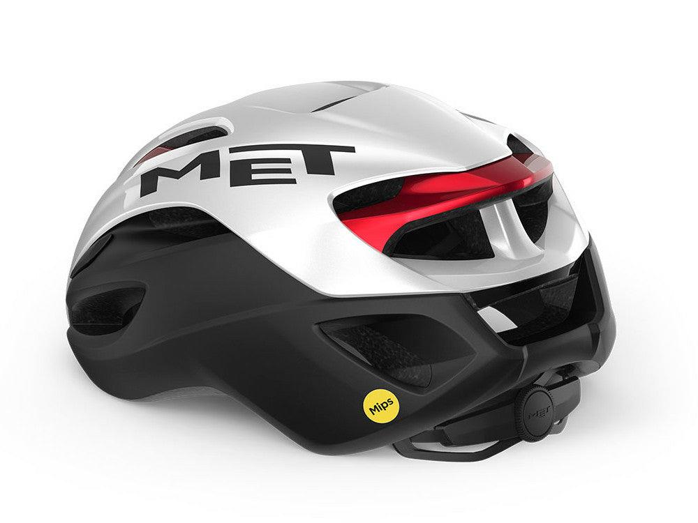 MET Rivale MIPS Road Cycling Helmet (White/Black/Red Metallic/Matt Glossy) | Cycling Gears Hub