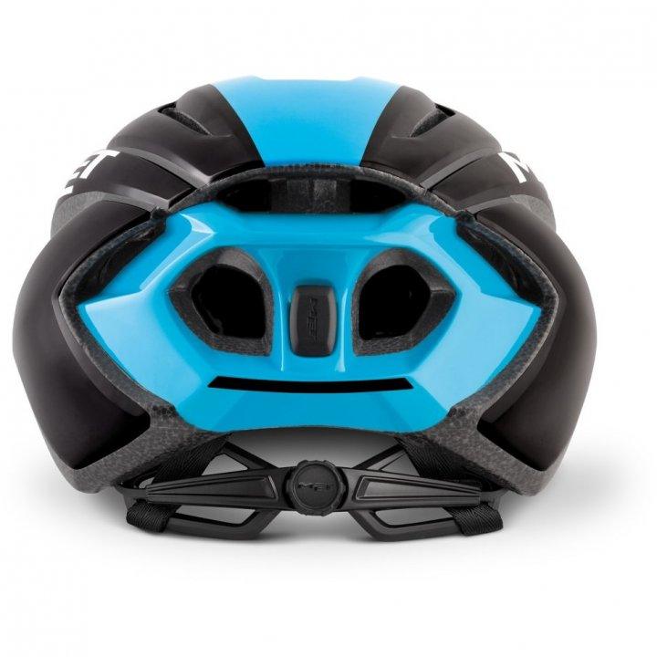 MET Strale CE Road Cycling Helmet (Black Cyan Panel/Glossy) | Cycling Gears Hub