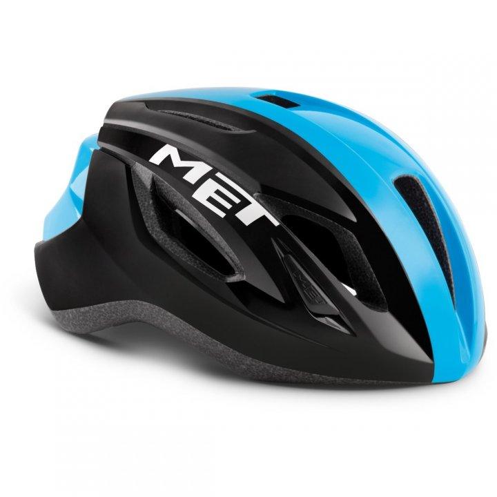 MET Strale CE Road Cycling Helmet (Black Cyan Panel/Glossy) | Cycling Gears Hub